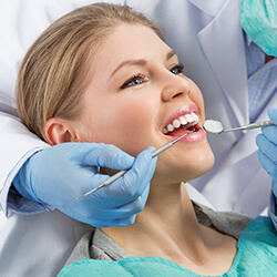 Woman receiving dental care