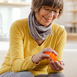 Senior woman taking medication