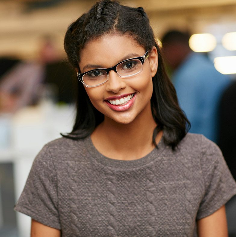 Young woman with healthy teeth and gums