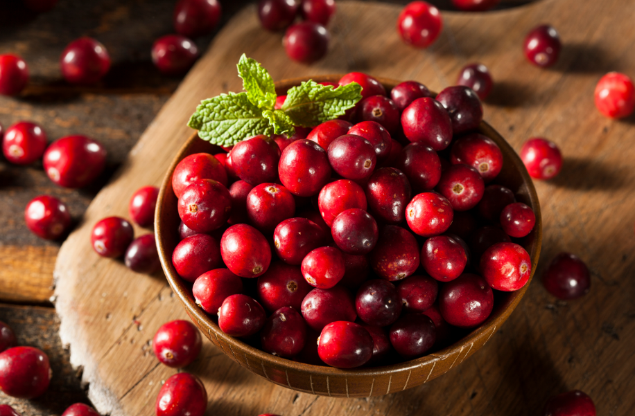 Cranberries in bowl